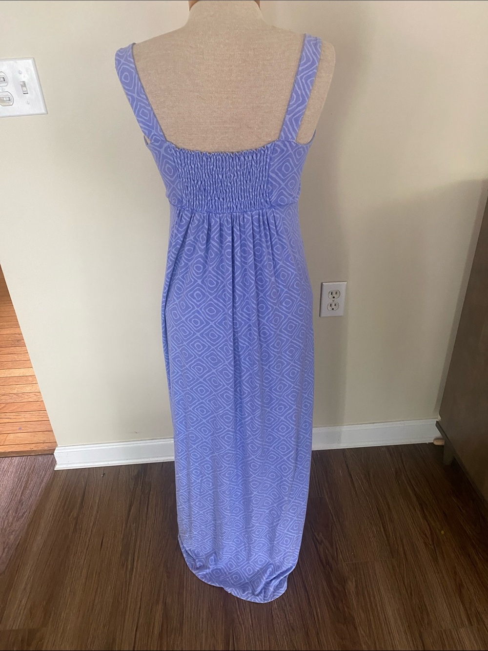 Fresh Produce Lavender Patterned Maxi Dress. Stretchy boho artsy size S - Picture 3 of 8